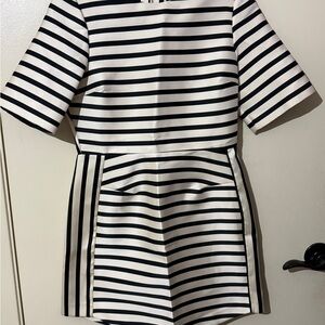 Topshop Monochrome Striped Dress